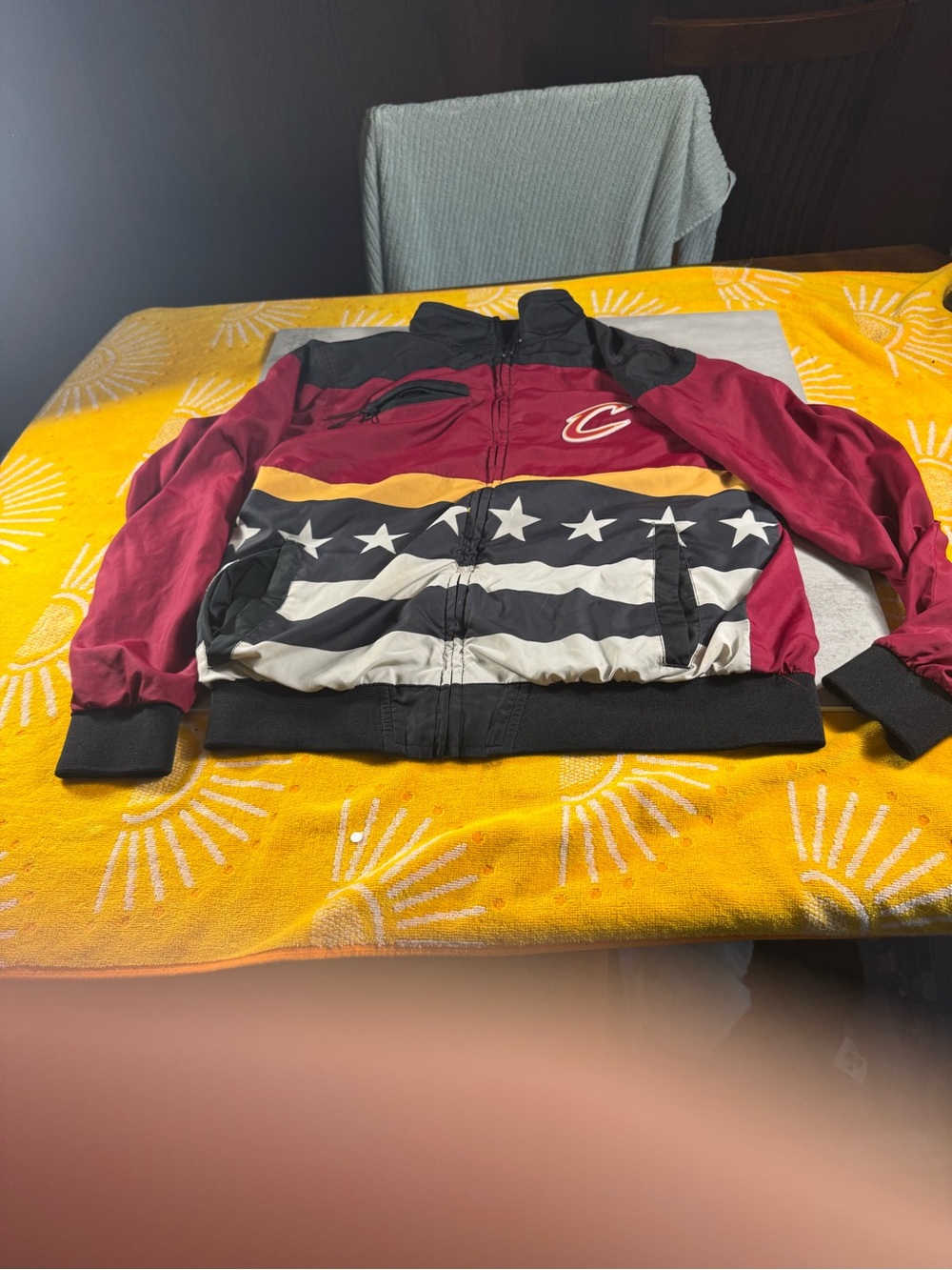 NBA Kids Maroon, Black, Gold & White Star Stripe Zip Jacket